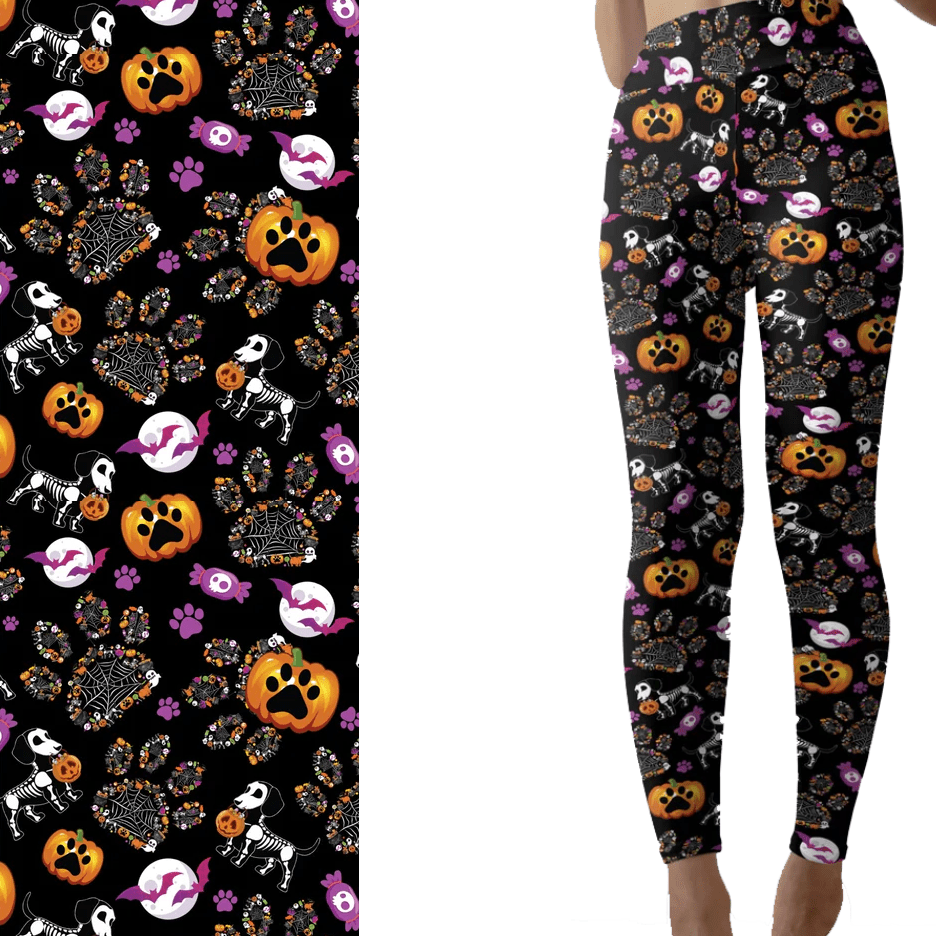 Halloween Paw Print - Full Length Leggings