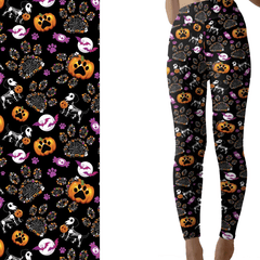 Halloween Paw Print - Full Length Leggings