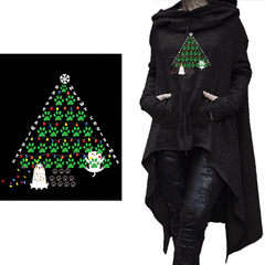 Long Hoodie Merry Pawmas Christmas Hoodie Dog and Cat