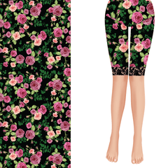 Rose Garden Shorts with Black Lace