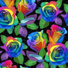 Rainbow Roses Full Length Leggings with Pockets