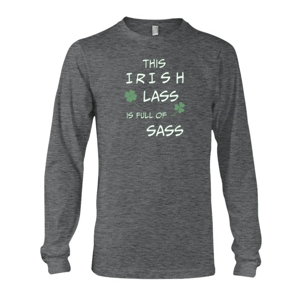 Irish Lass Graphic Tee Gray or Black, Short or Long Sleeve