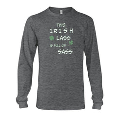 Irish Lass Graphic Tee Gray or Black, Short or Long Sleeve