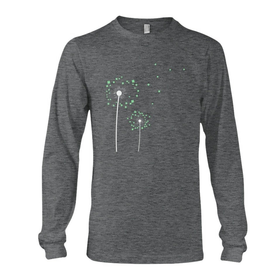 Lucky Flower Graphic Tee Gray or Black, Short or Long Sleeve