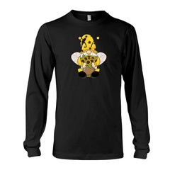 SunFlower Gnome Graphic Tee Gray or Black, Short or Long Sleeve