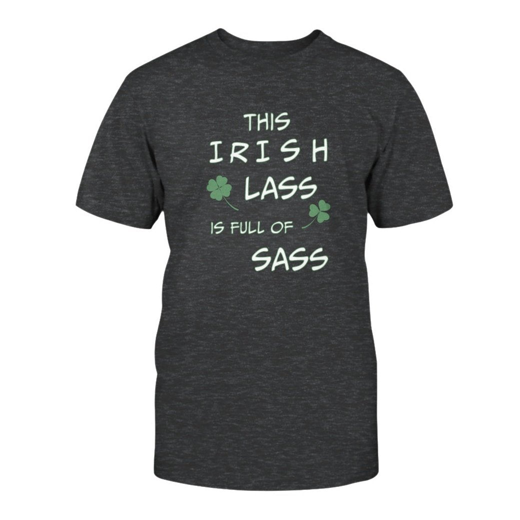 Irish Lass Graphic Tee Gray or Black, Short or Long Sleeve