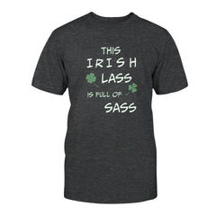 Irish Lass Graphic Tee Gray or Black, Short or Long Sleeve