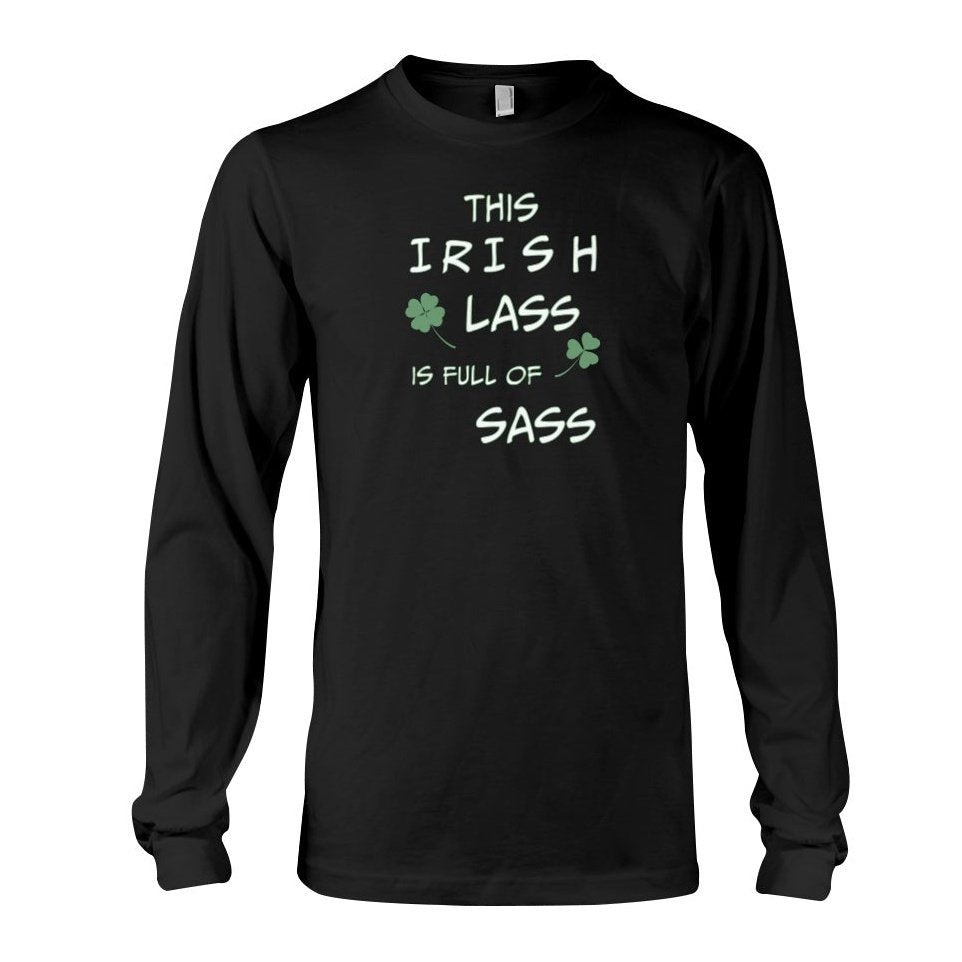 Irish Lass Graphic Tee Gray or Black, Short or Long Sleeve