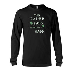 Irish Lass Graphic Tee Gray or Black, Short or Long Sleeve