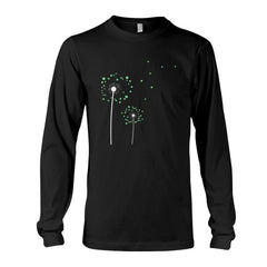 Lucky Flower Graphic Tee Gray or Black, Short or Long Sleeve