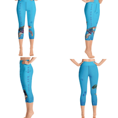 Sea You Soon Capri Leggings with Turtle - Pockets