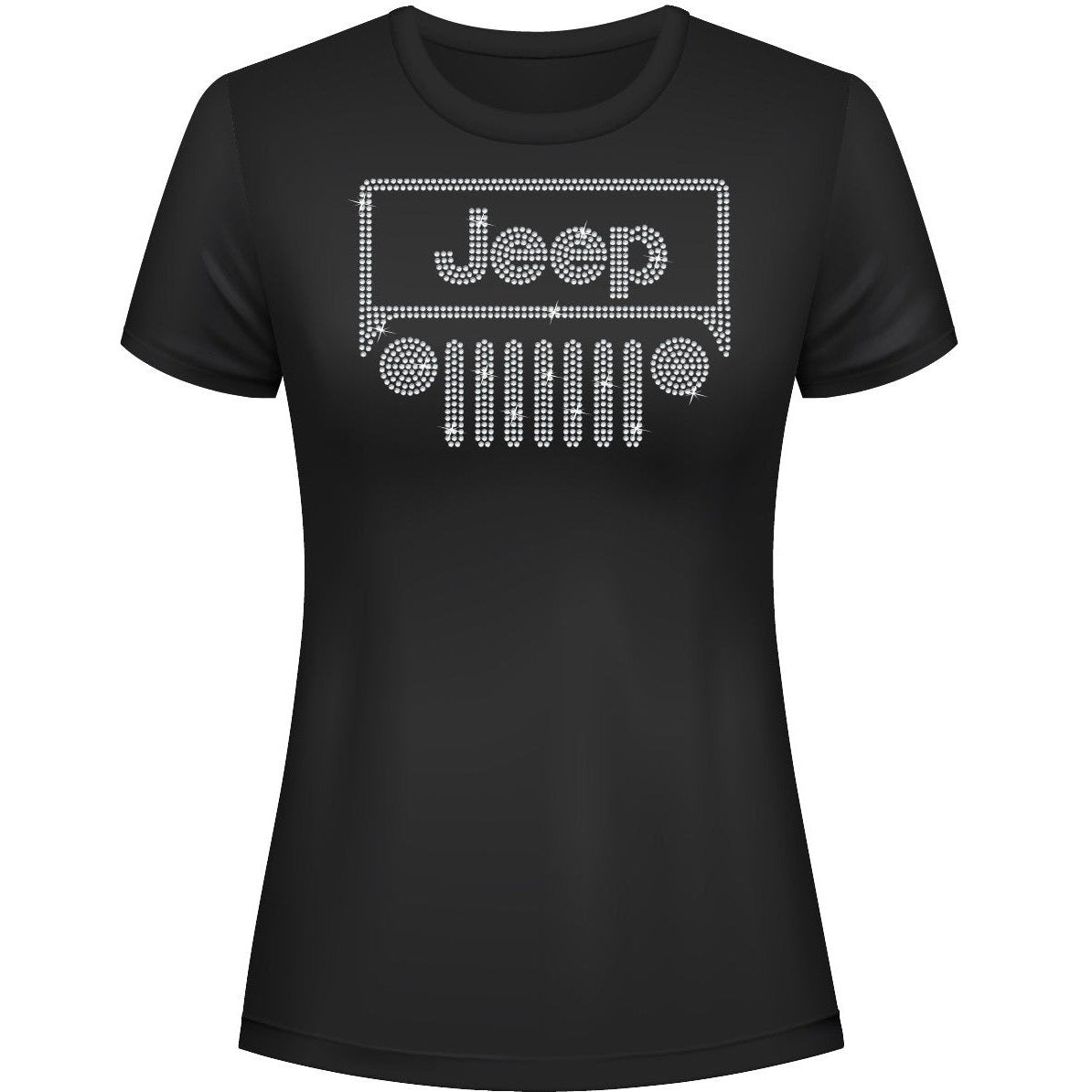 Jeeper Front Rhinestone Tee Short or Long Sleeve
