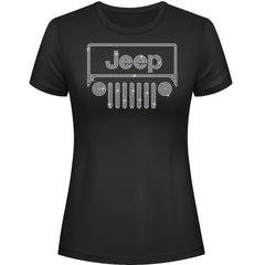 Jeeper Front Rhinestone Tee Short or Long Sleeve