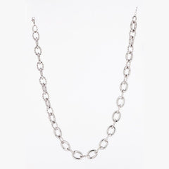 Bold Thick Silver Tone Chain Necklace