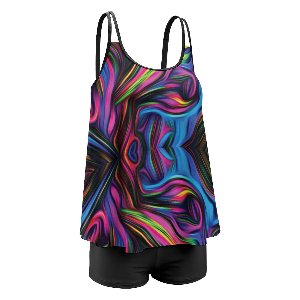 Color Wave Women's Plus Size Tankini