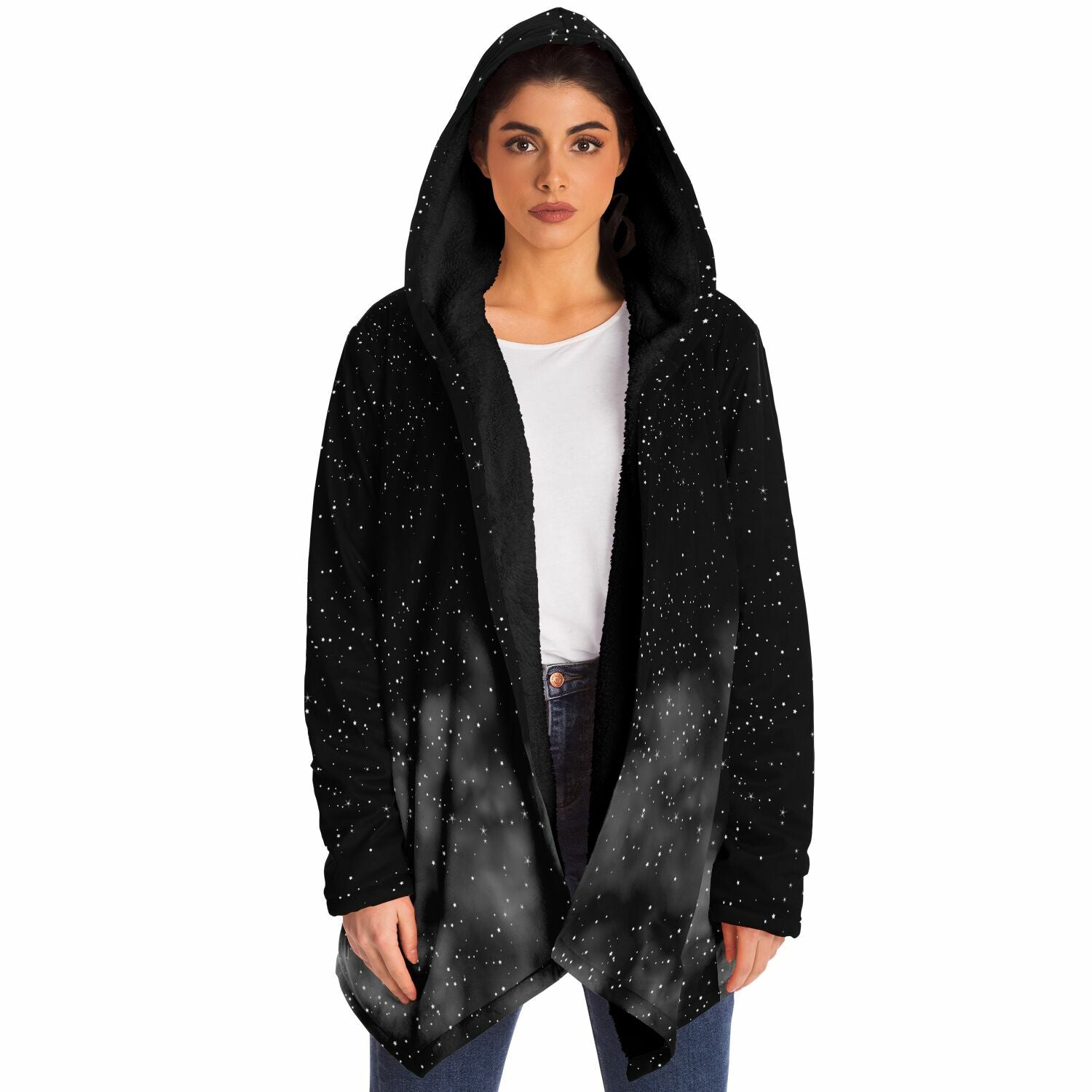 Night Sky Fog Microfleece Cloak - AOP