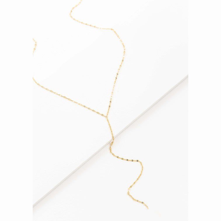 Chain Lariat Necklace Gold over Sterling Silver