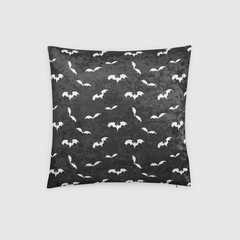 Bat Themed Crushed Velvet Throw Pillow