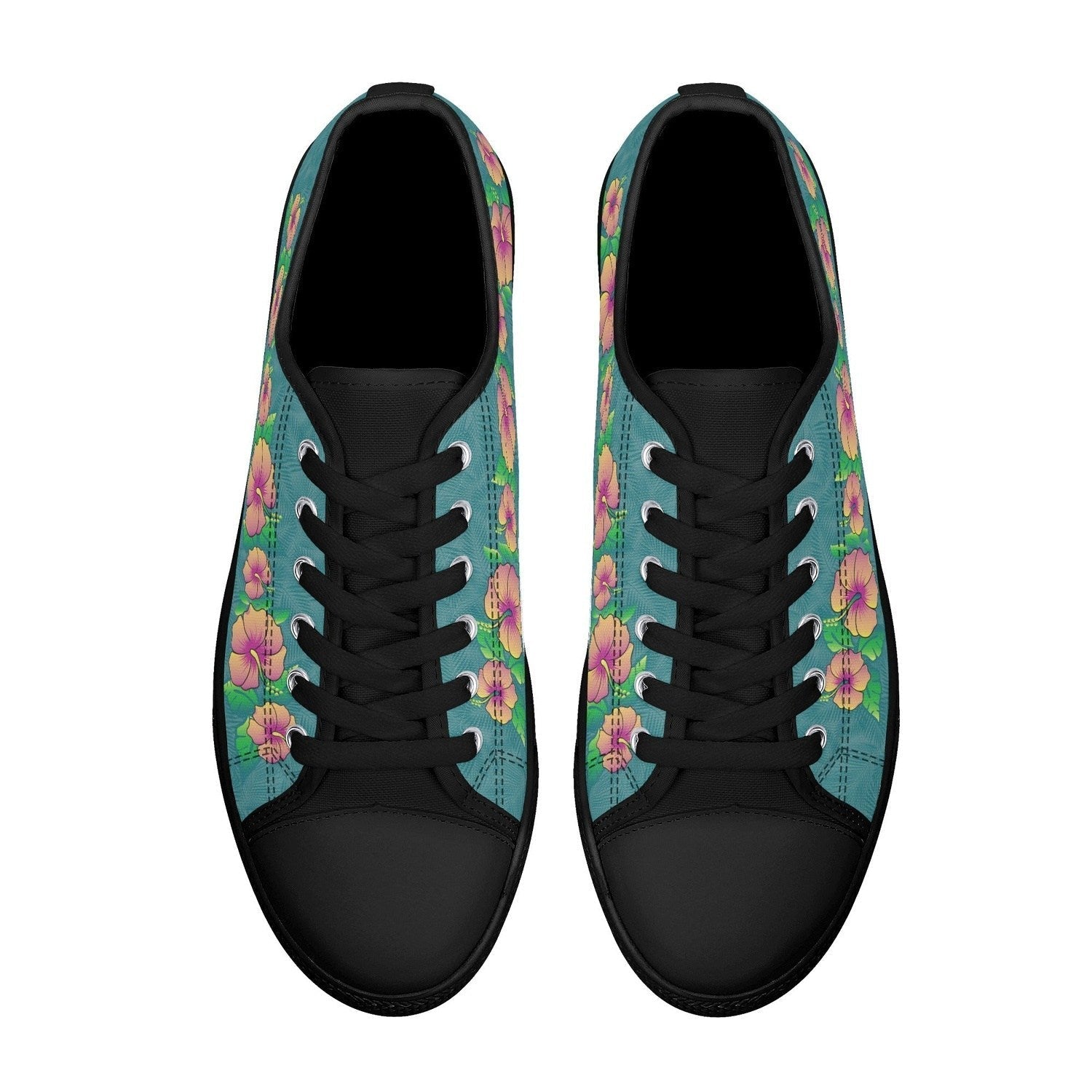 Tropical Flowers Womens Low Top Canvas Shoes