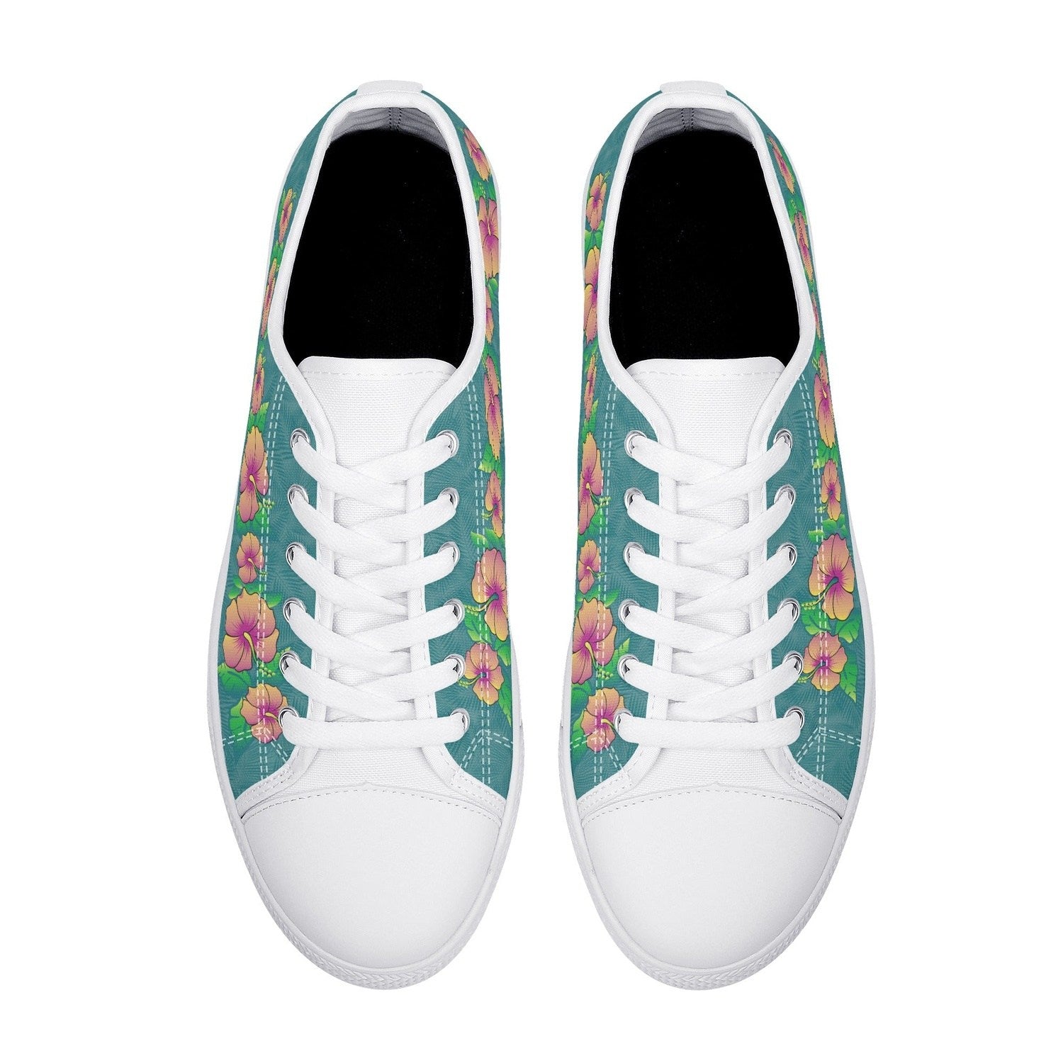 Tropical Flowers Womens Low Top Canvas Shoes