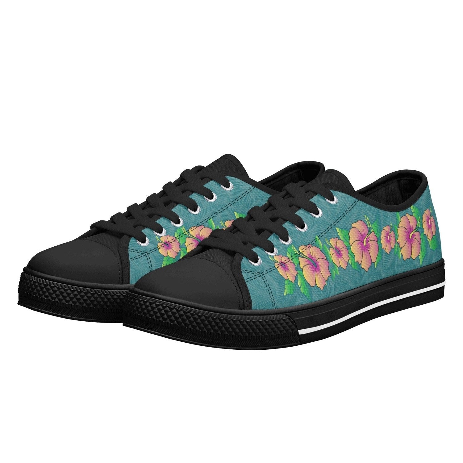 Tropical Flowers Womens Low Top Canvas Shoes