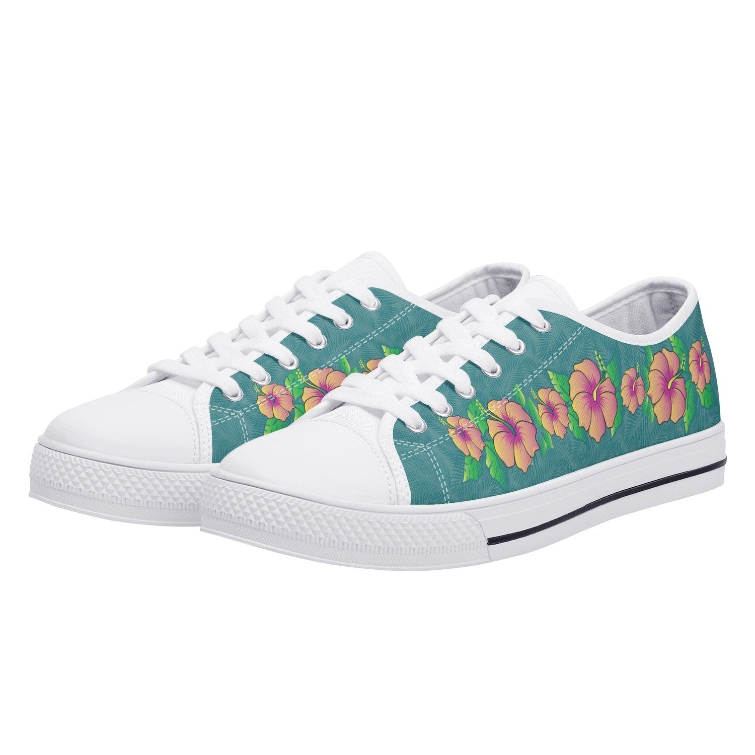 Tropical Flowers Womens Low Top Canvas Shoes