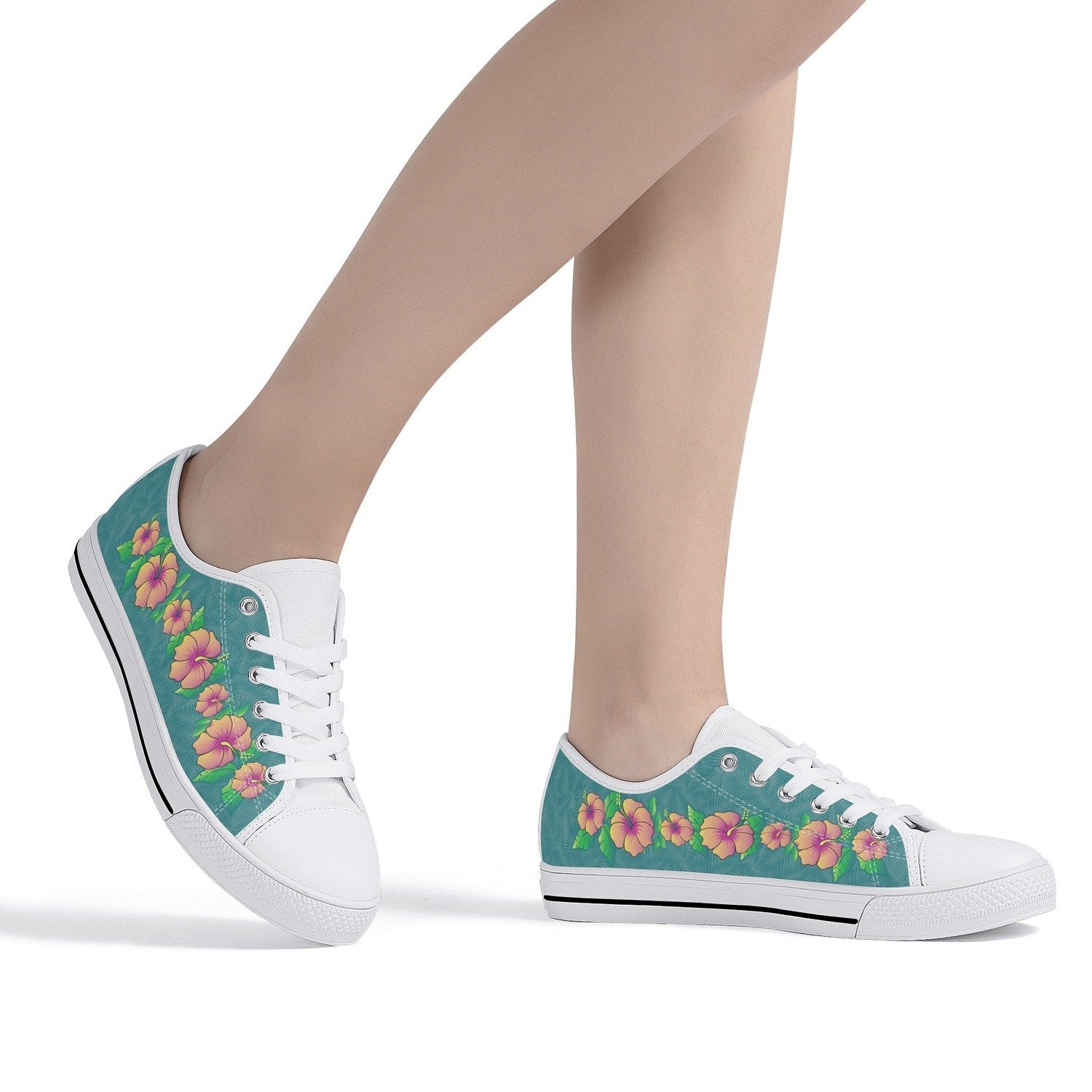 Tropical Flowers Womens Low Top Canvas Shoes