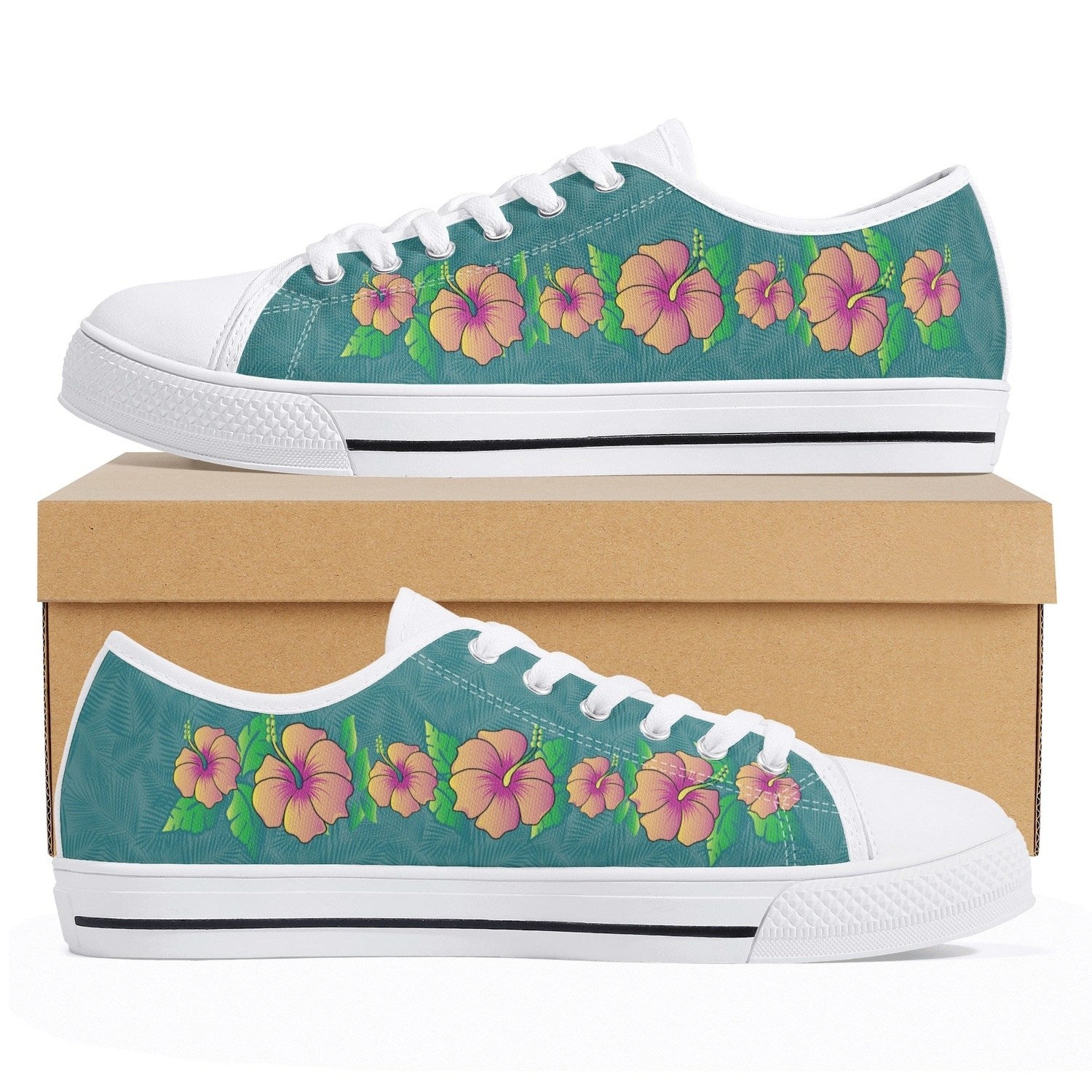 Tropical Flowers Womens Low Top Canvas Shoes