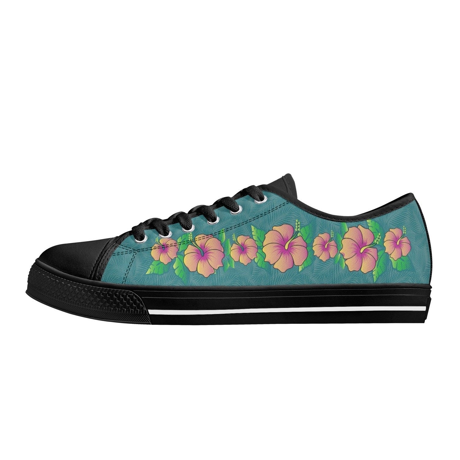 Tropical Flowers Womens Low Top Canvas Shoes