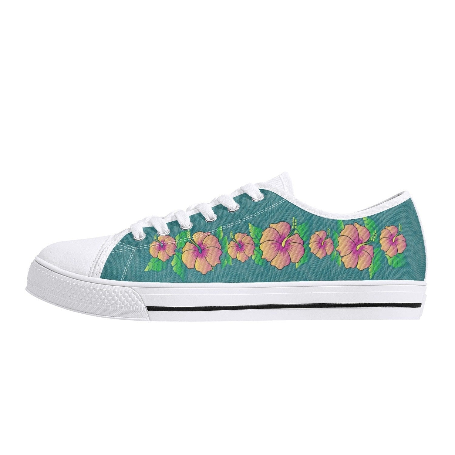 Tropical Flowers Womens Low Top Canvas Shoes