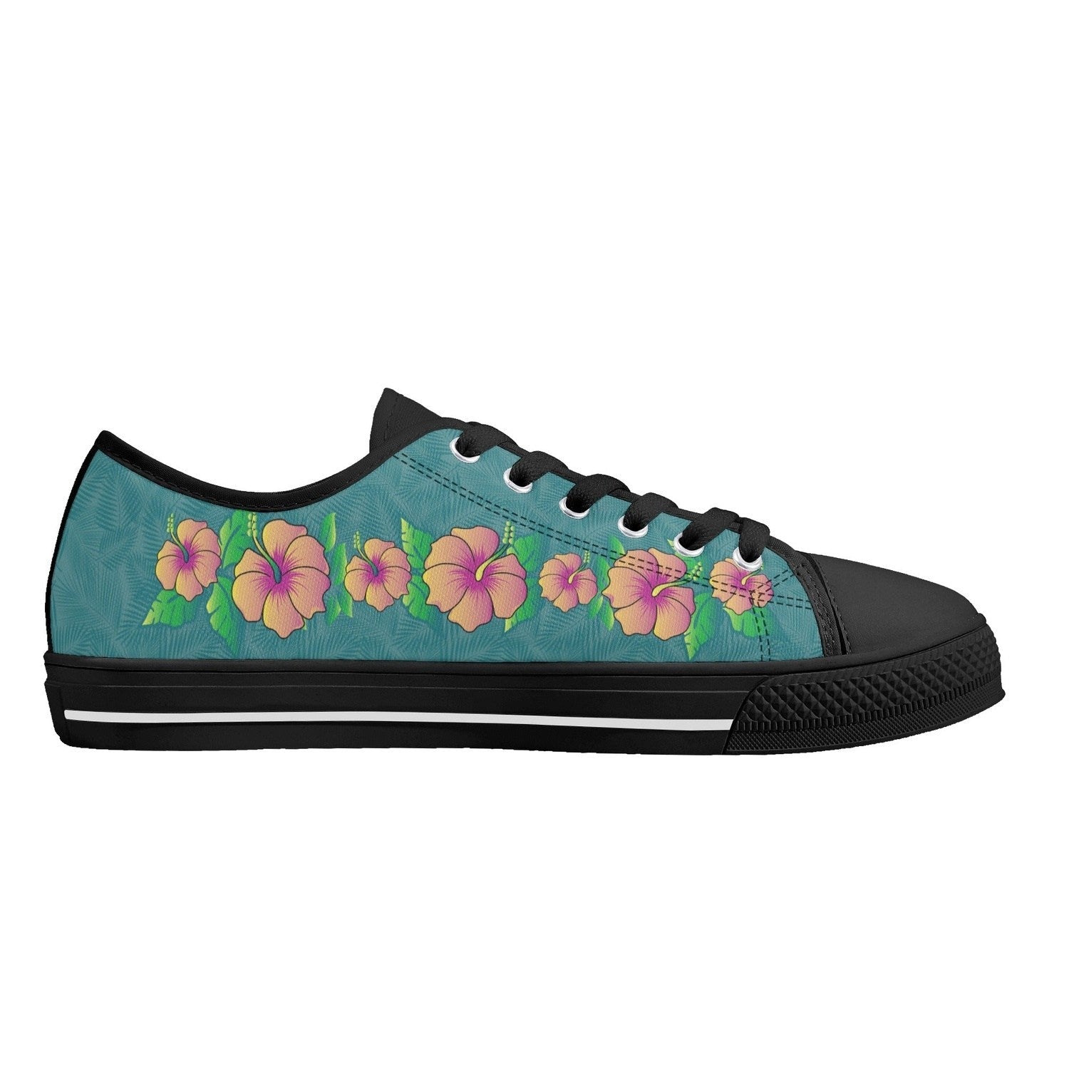 Tropical Flowers Womens Low Top Canvas Shoes