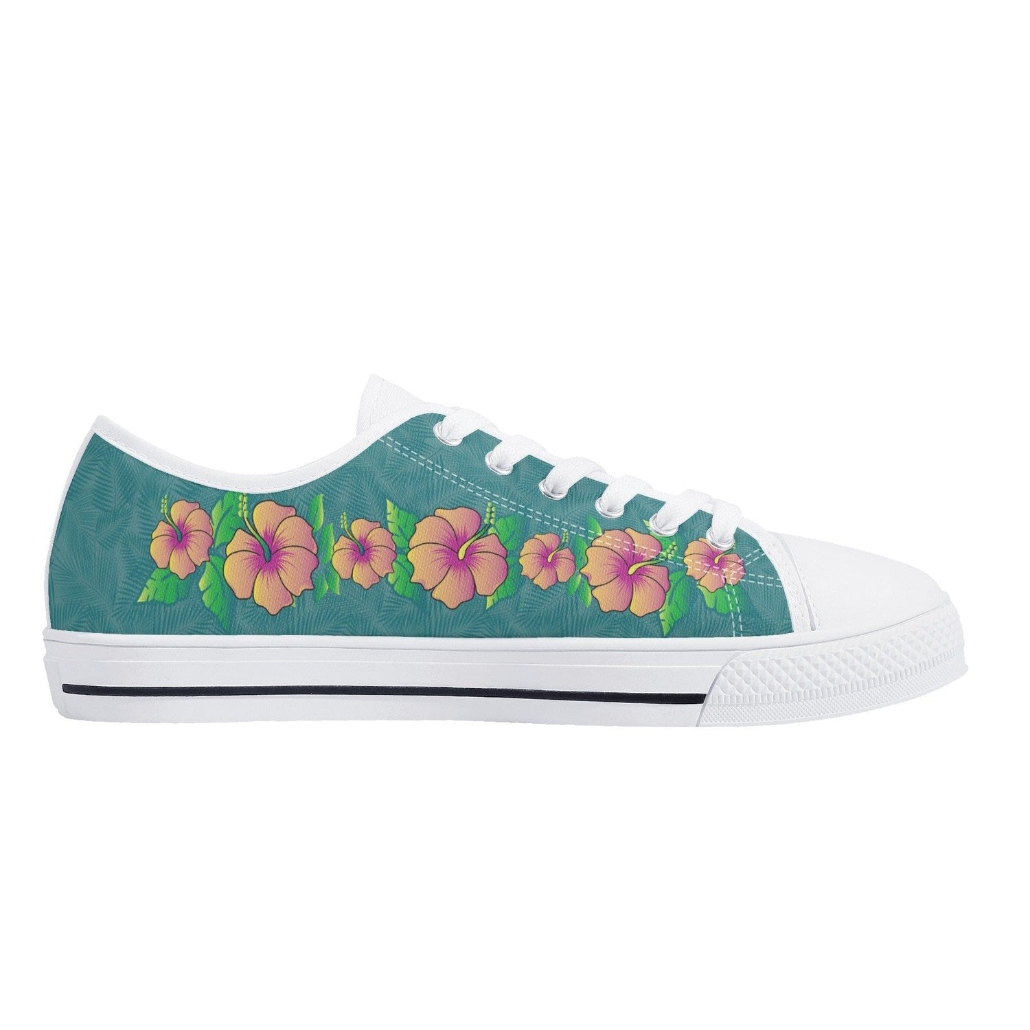 Tropical Flowers Womens Low Top Canvas Shoes