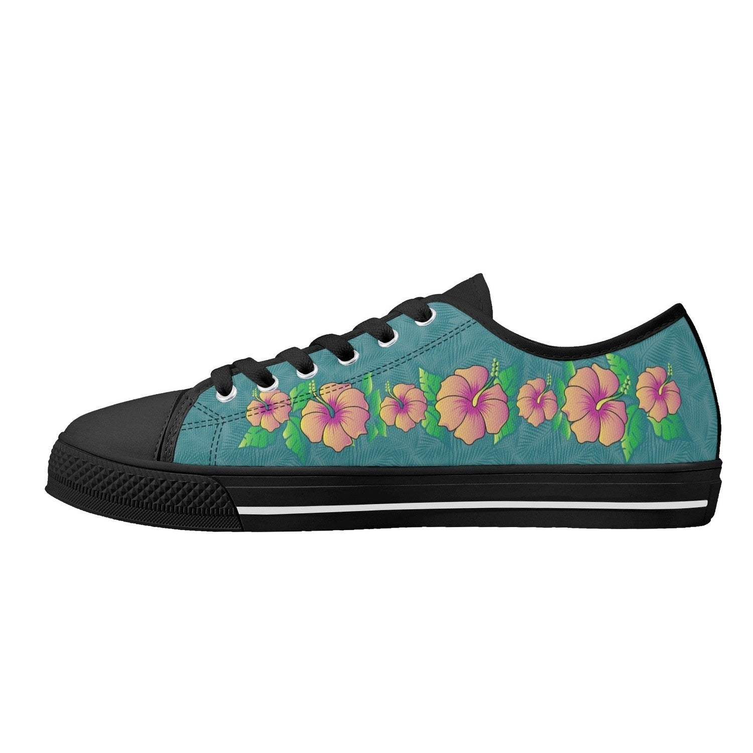 Tropical Flowers Womens Low Top Canvas Shoes