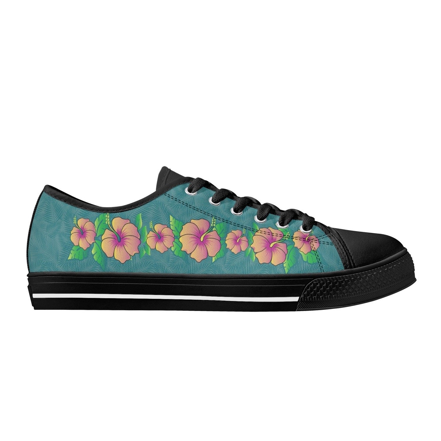 Tropical Flowers Womens Low Top Canvas Shoes