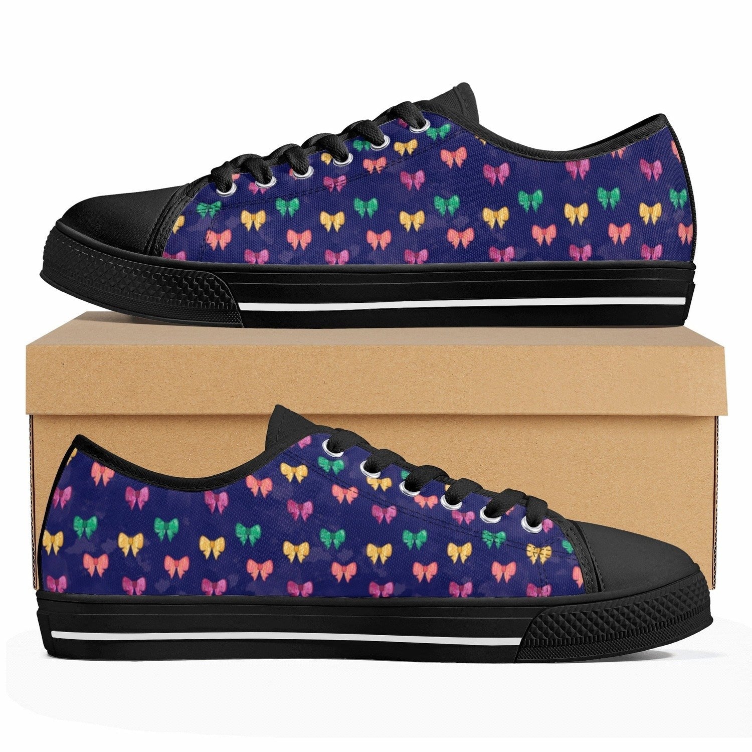 Bows Womens Low Top Canvas Shoes