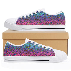 Rainbow Leopard Womens Low Top Canvas Shoes