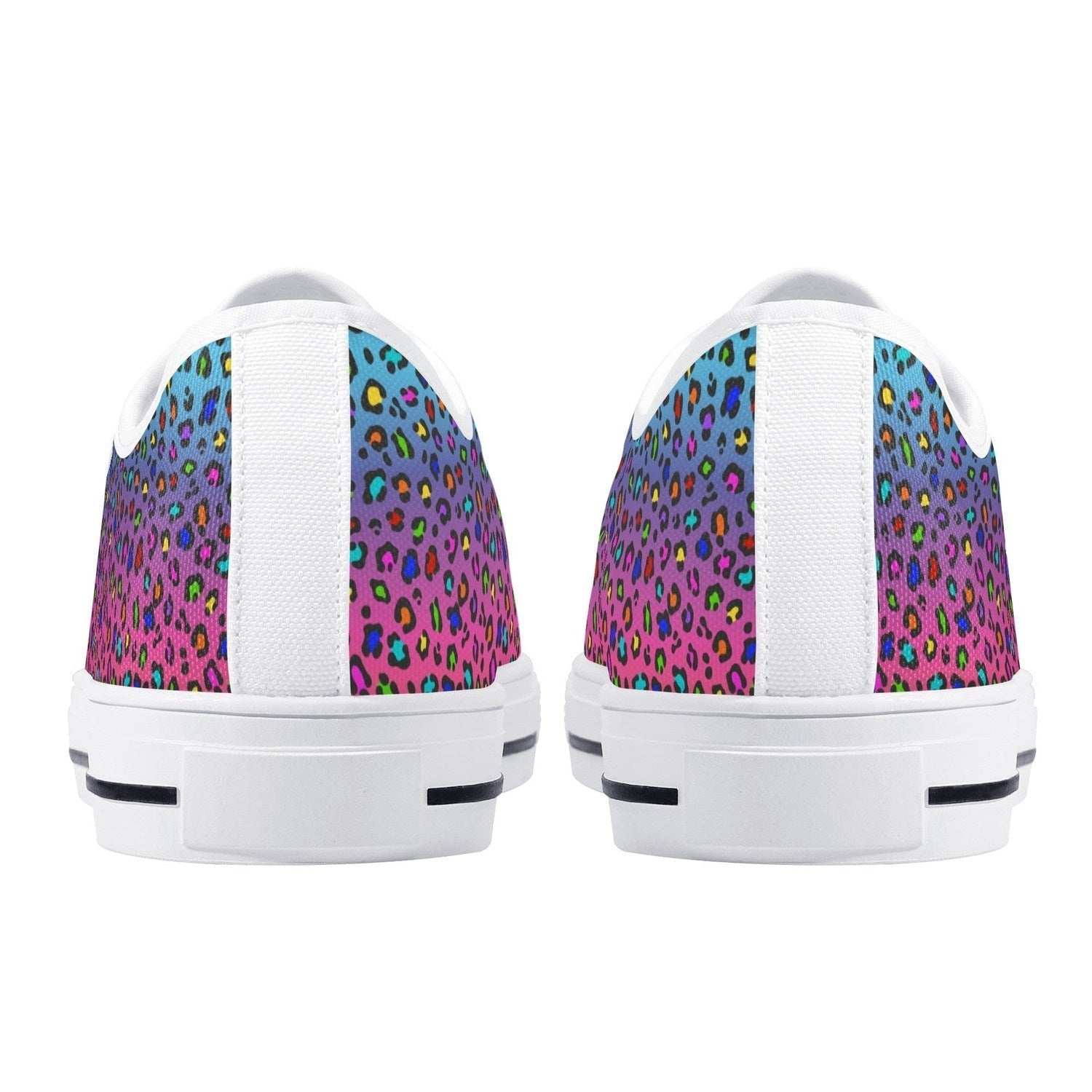 Rainbow Leopard Womens Low Top Canvas Shoes