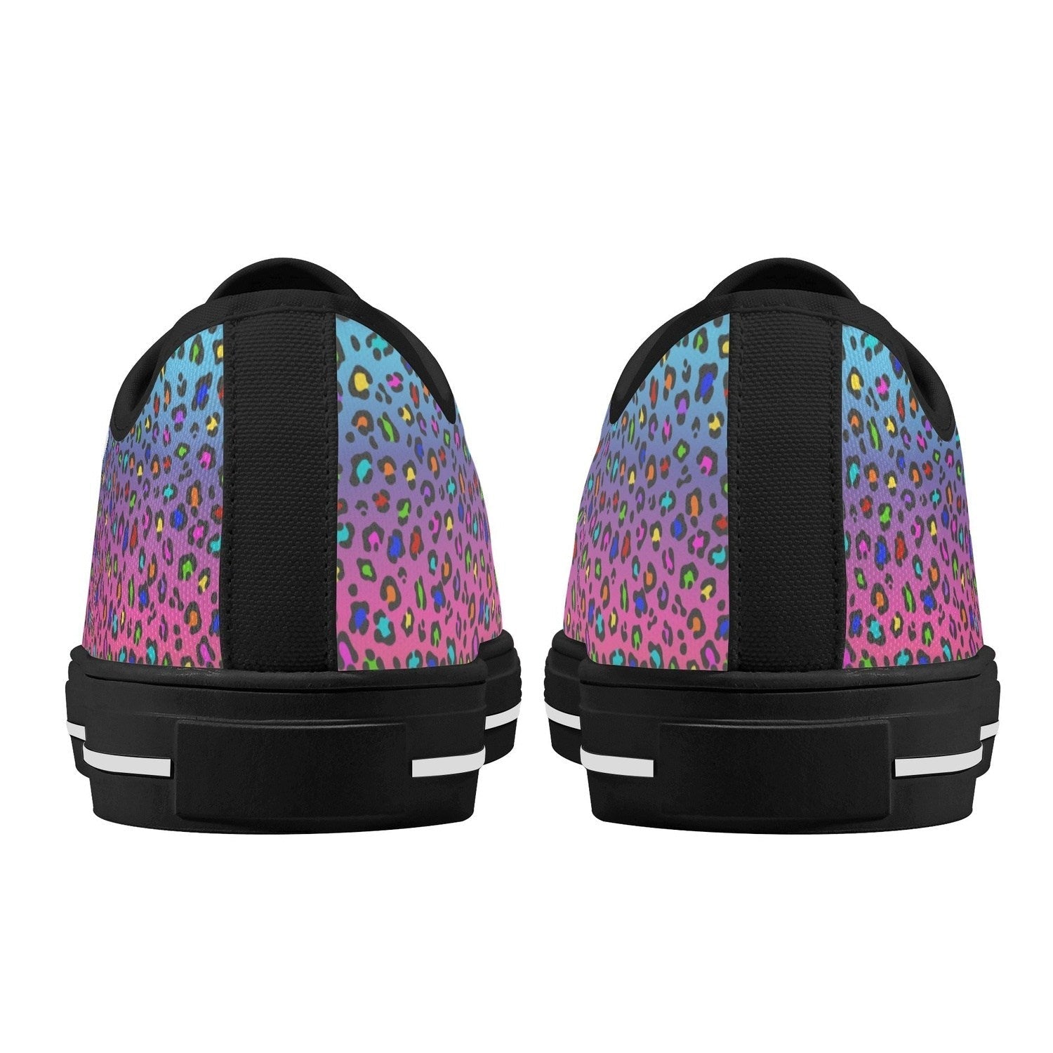 Rainbow Leopard Womens Low Top Canvas Shoes