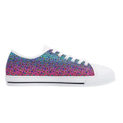 Rainbow Leopard Womens Low Top Canvas Shoes