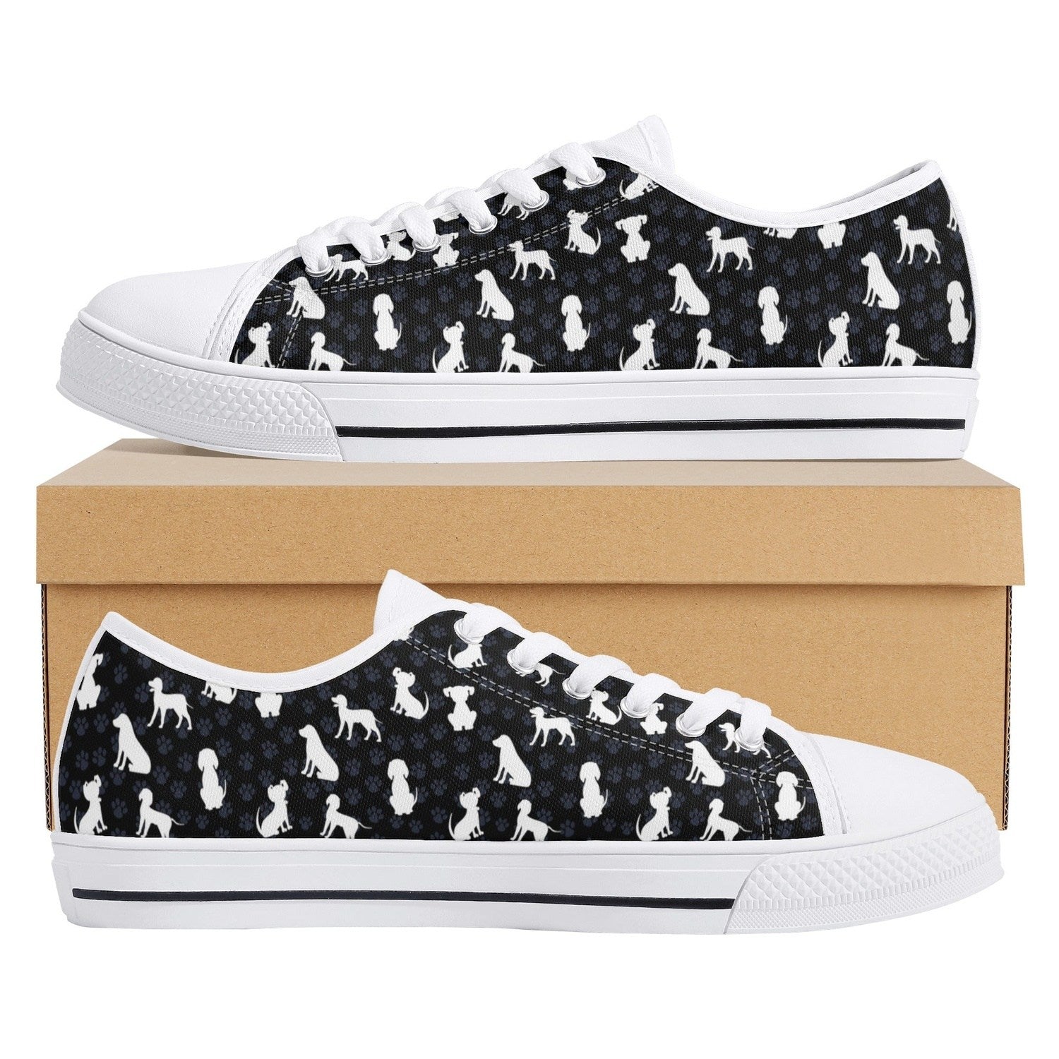 Puppy Love Womens Low Top Canvas Shoes