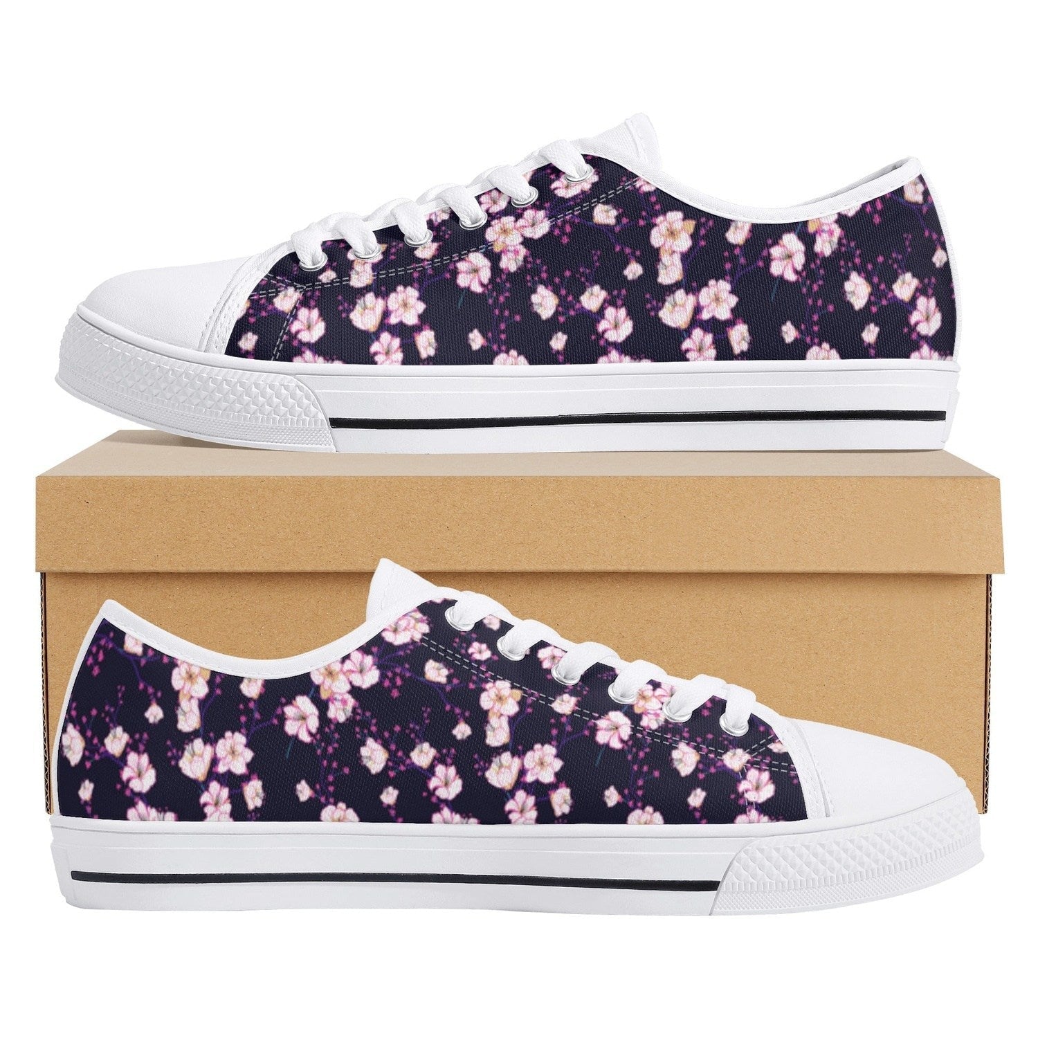 Cherry BlossomWomens Low Top Canvas Shoes