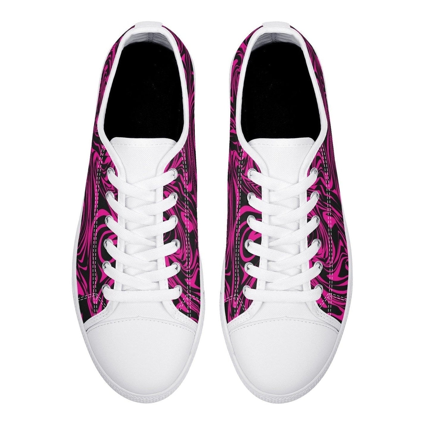 Pink Zebra Womens Low Top Canvas Shoes