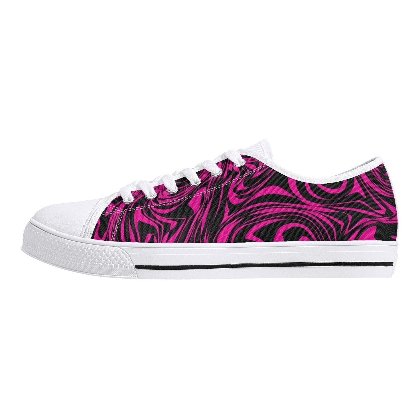 Pink Zebra Womens Low Top Canvas Shoes