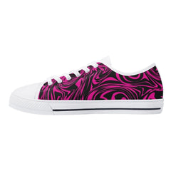 Pink Zebra Womens Low Top Canvas Shoes