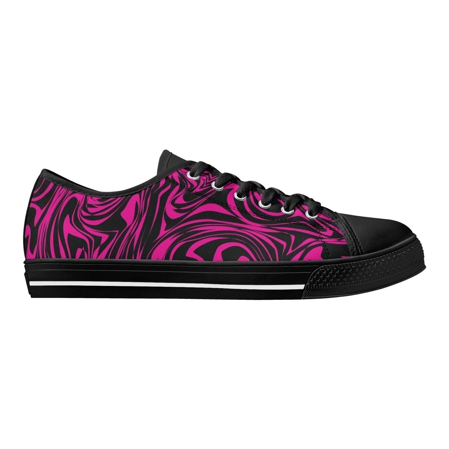 Pink Zebra Womens Low Top Canvas Shoes