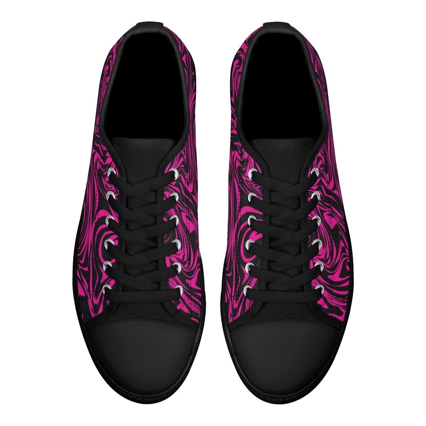 Pink Zebra Womens Low Top Canvas Shoes