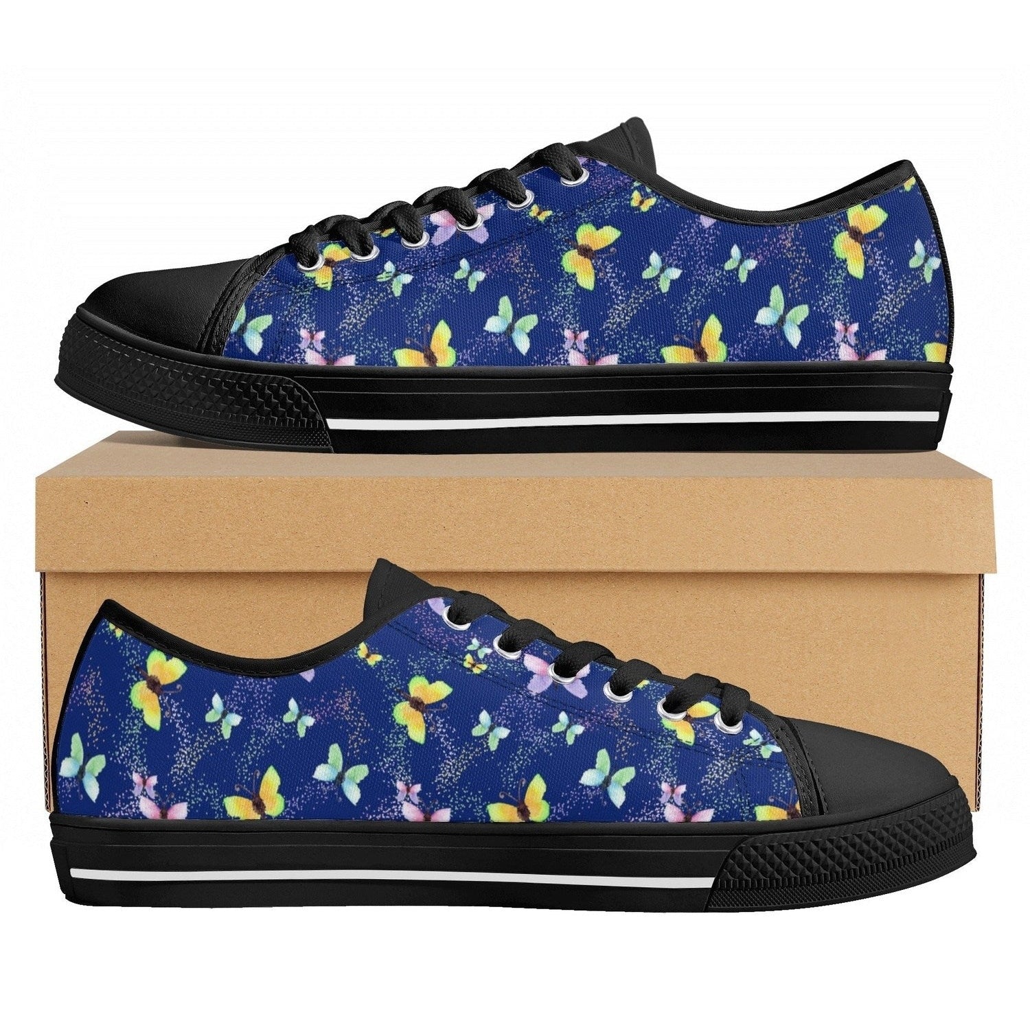 Butterflies Womens Low Top Canvas Shoes