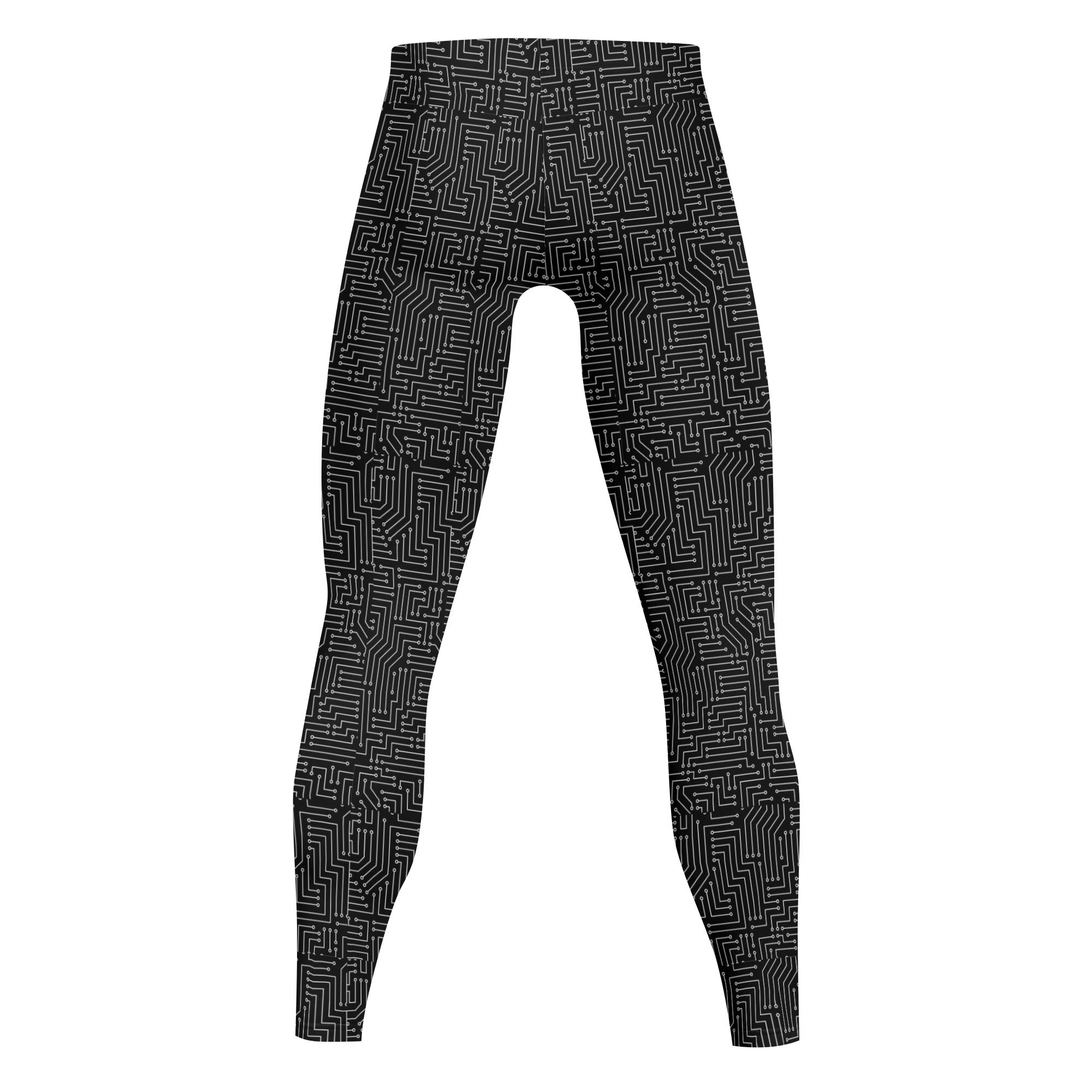 Circuit Board Mens Sports Leggings & Running Tights