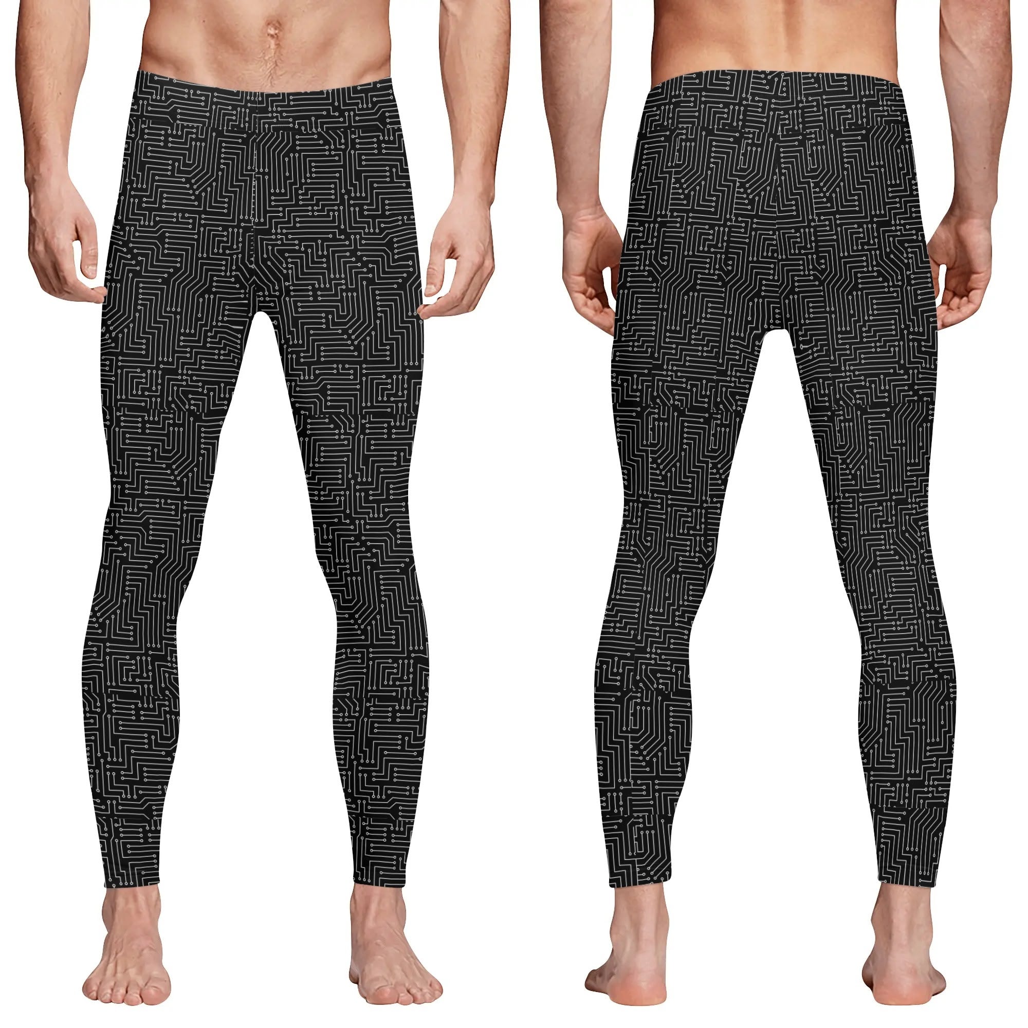 Circuit Board Mens Sports Leggings & Running Tights