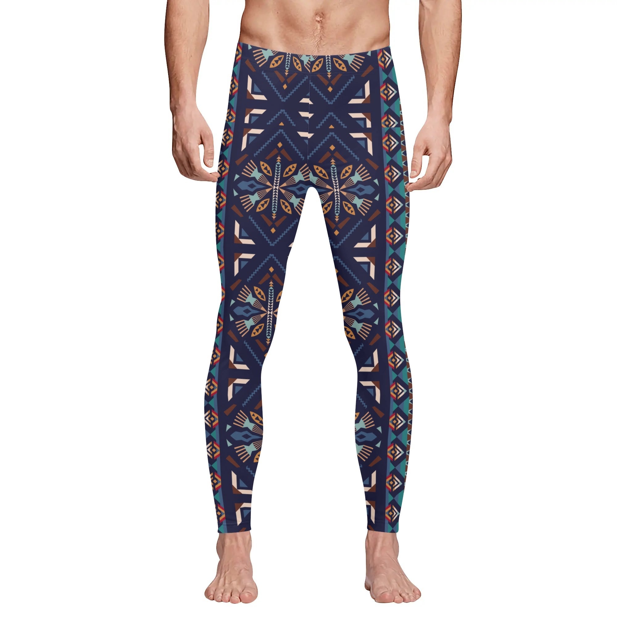 Abstract Tribal Mens Sports Leggings & Running Tights